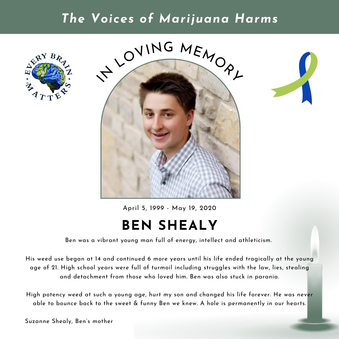 EveryBrainMatt's tweet photo. 🕊️ The Every Brain Matters Memorial was created as a space of remembrance for individuals whose lives were impacted or lost due to the effects of marijuana. It honors their memories, acknowledges the deep grief carried by their loved ones, and raises awareness about the very real harms that can occur. 💔

🔗 https://t.co/LkyXFYyGvU

Today, we hold Ben Shealy’s family close in our hearts as we remember and honor his life. 💕

In the midst of unimaginable loss, Ben’s mother created a foundation in his memory — turning grief into purpose by helping educate and protect others through life-saving awareness. She shares Ben’s story not from judgment, but from a place of profound love, compassion, and hope that other families may be spared similar heartbreak.

We invite you to take a moment to read and honor his story:
https://t.co/gX3PljRmDp

❤️‍🩹 Sharing the story of someone you love takes incredible courage. These stories create connection, foster understanding, and may help prevent other families from experiencing similar pain. If you have lost someone due to the effects of marijuana, we warmly invite you to honor them by sharing their story when and if you feel ready. Please email us at info@everybrainmatters.org.

#thcharms #everybrainmatters #memorial #PublicHealth