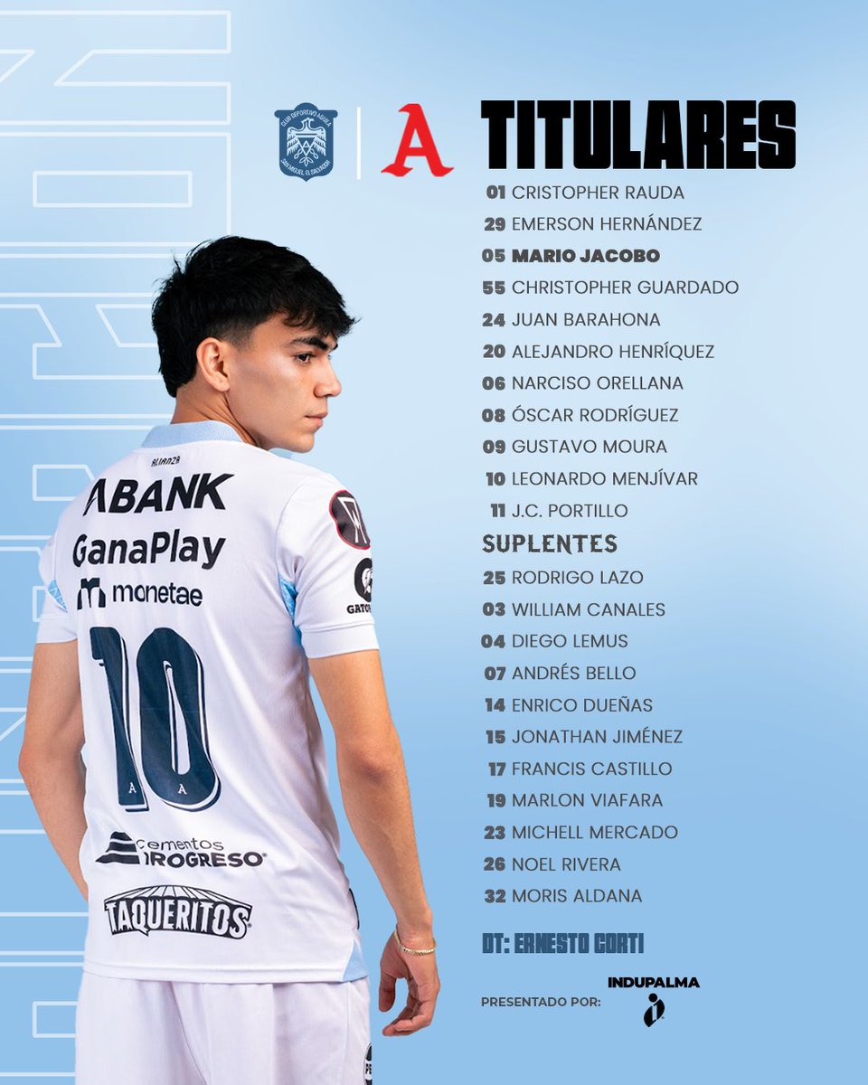 Los 𝐗𝐈 de esta tarde del Alianza Fútbol Club. #PrimeraDivisiónSV