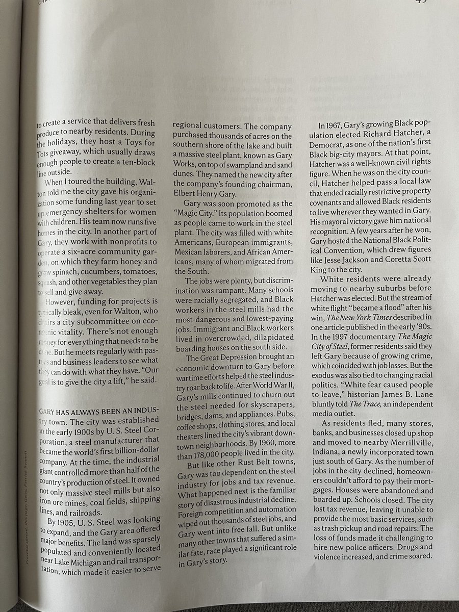 kcoach59's tweet photo. @DanBarreiroKFAN I thought you may want to read a piece about your home town. It comes across as encouraging yet realistic.  I’ve driven by Gary many, many times and was even in one of the high schools in the ‘90’s when recruiting football. https://t.co/8nBMPdfw9V