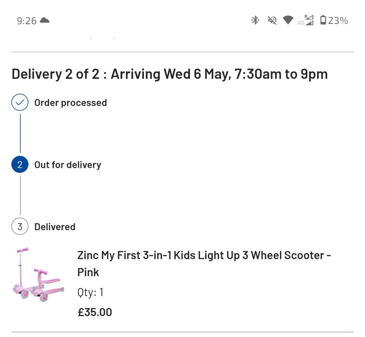 Sruidas25's tweet photo. @Argos_Online Please can you check where is my order 1573479545 which was expected to be delivered by 9 PM. I had a suprise planned for little one,  I'm suprised now, terrible! https://t.co/x7SDzg1tJ5
