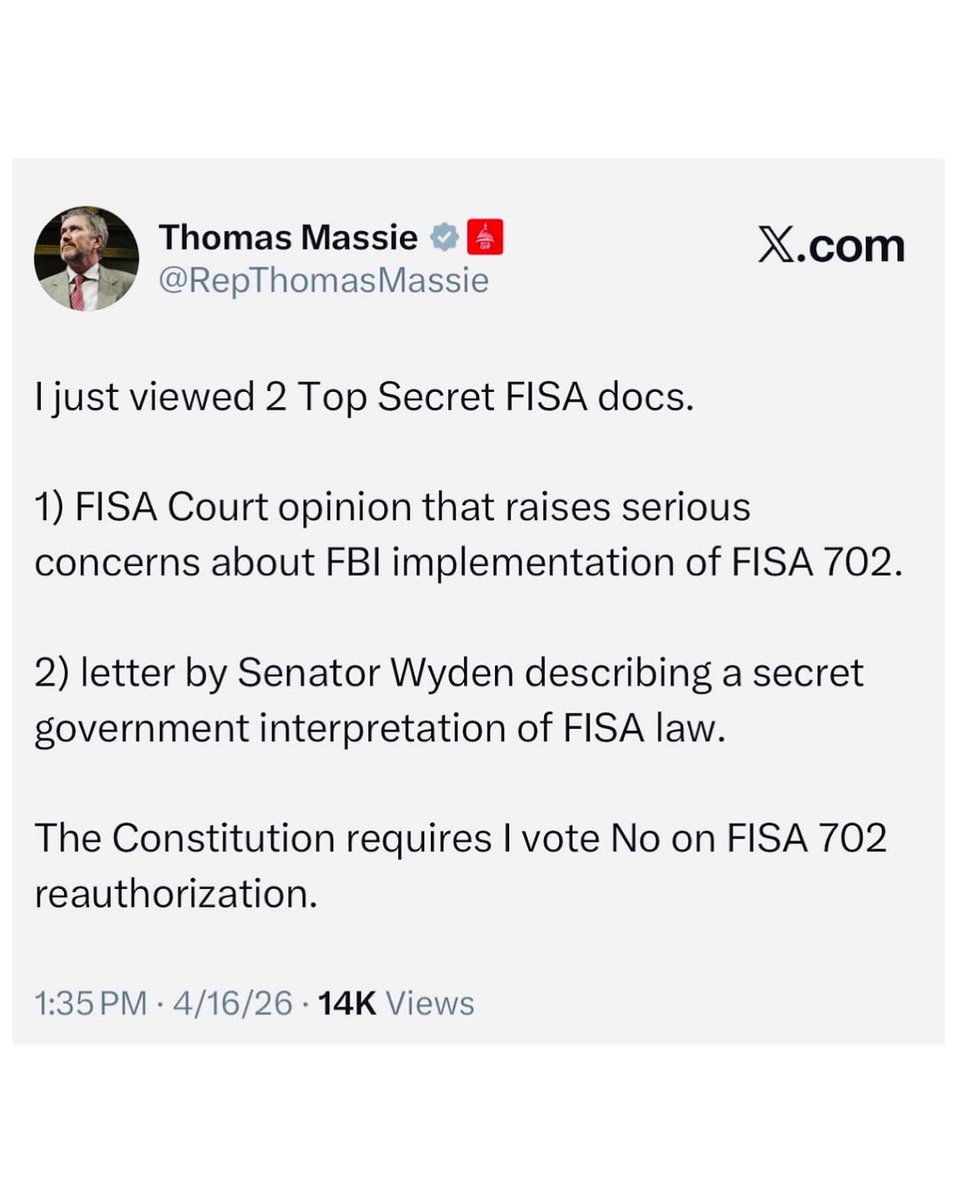 Congressman Thomas Massie tweet media
