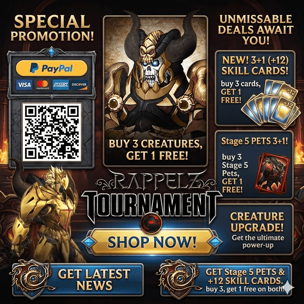 RTournament's tweet photo. 🔥 MAY SALE LIVE — ENDS MAY 17 🔥

🐾 Buy 3 Pets or +12 Skill Cards → Get 1 FREE
💰 +50% bonus T‑Gold on all packs
New builds. New classes. Don't wait until it's too late.

🌐 https://t.co/IoGfqP9uJh
💬 https://t.co/0H0rZk8pzl

#Rappelz #MMORPG #PrivateServer #Sale https://t.co/pNVDMozMj4