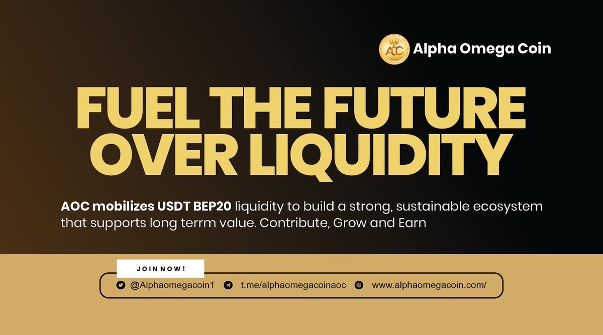 chairbuster2's tweet photo. Most projects launch on hype, not depth—leading to weak liquidity and early exits.

AOC @AlphaOmegaCoin1 changes that with a USDT overliquidity model built for stability.

Step in: https://t.co/8L1vXJzgvp

https://t.co/o6Y1kwe0eQ

 #AlphaOmegaCoin #AOCIEO #CoinstoreLaunchpad https://t.co/QeoRH0E9cE