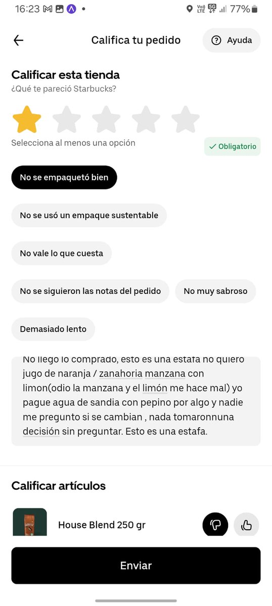 ITILfree's tweet photo. @Starbucks de Coquimno despacha lo que uno no pide,  además no pregunta vean las imagenes:
Del pedido.

@UberEats @Uber_Support https://t.co/yEttuyNXRn