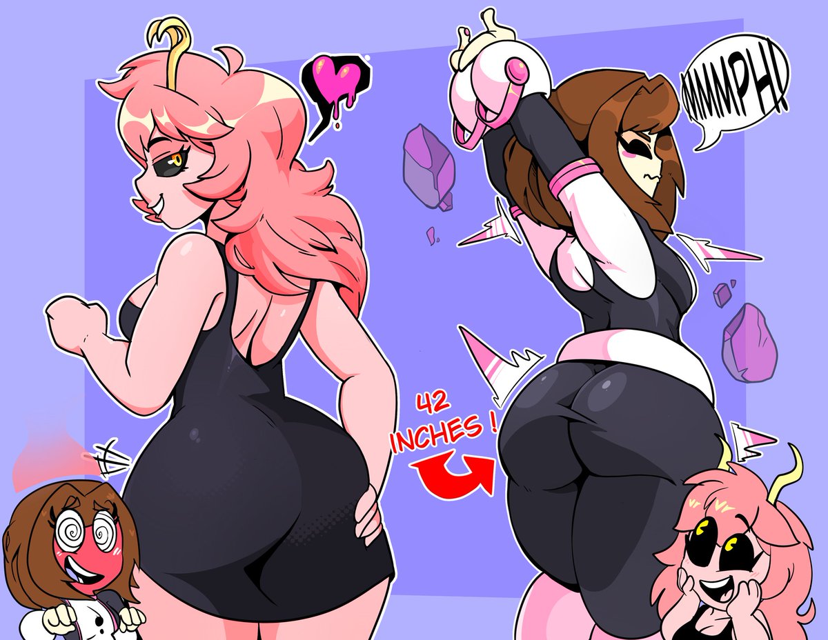 Reediculous_Art's tweet photo. Both ochako and mina are covered in oil who winning the twerk off? https://t.co/WVKZMdDQKQ