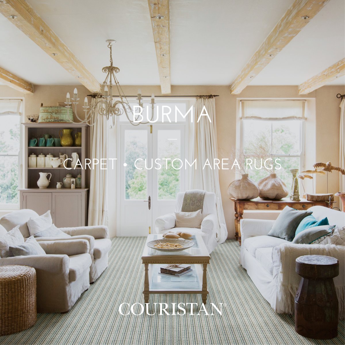 Couristan's tweet photo. Burma, our newest wool carpet design. It features a hand-loomed loop pile with a multi-tonal stripe that adds texture. The  palette includes Clay, Teal, Mint, Pink, and Sky, each designed to layer easily into your space. 

https://t.co/GNTr1Y4gjB

⁠#couristan https://t.co/7donG13Ul1