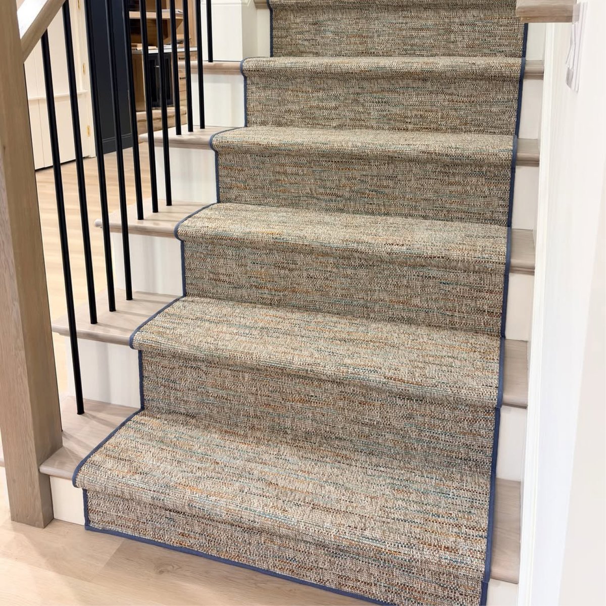 Couristan's tweet photo. Just admiring how this custom stair runner, crafted from our Grand Turk carpet design, looks on this gorgeous staircase. The style and edge finish were carefully selected to match the home's aesthetic and feel integral to the space.  

https://t.co/lNwceYJ0mR  

#couristan https://t.co/10prZ7qjnj