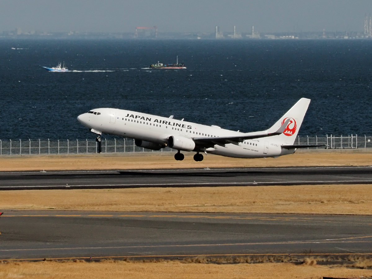 🛬 いい角度ですね～☺️ JA329J B737-800 #JAL #日本航空 #東京 #羽田