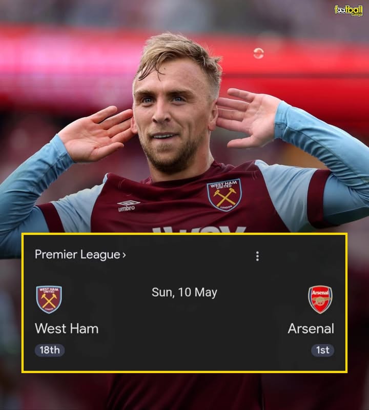 FootballFunnnys's tweet photo. Bigger than a World Cup final. Bigger than the sport itself. Ninety minutes. One defining mission. West Ham United hold the power to send Tottenham Hotspur down AND shatter Arsenal’s title dream in a single afternoon. This isn’t just football anymore. This is cinema. This is h... https://t.co/01QguSoUDS