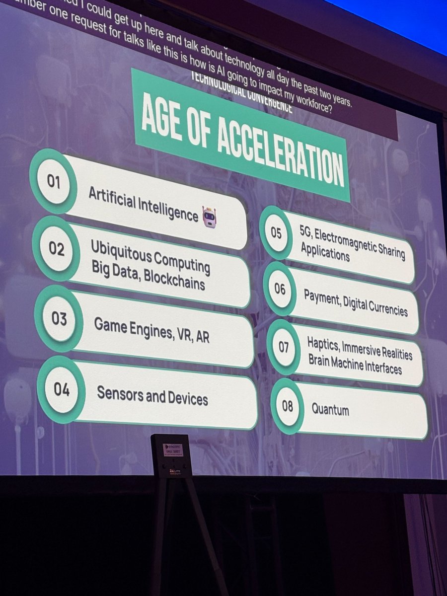 ScrumAlliance's tweet photo. "A convergence of technologies is coming together that’s accelerating progress, technological change, and geopolitical change." @SamRadOfficial  #GSGVAN26 #GlobalScrumGathering https://t.co/ivhZC8X7UR