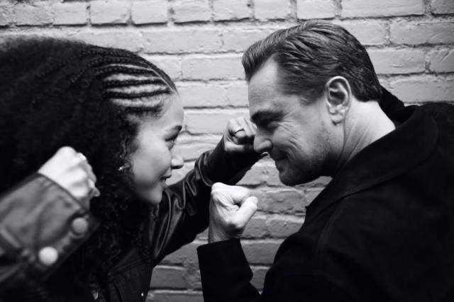 TheCinesthetic's tweet photo. Chase Infiniti and Leonardo DiCaprio photographed by Paul Thomas Anderson 📸 https://t.co/G6ijh5OQEb