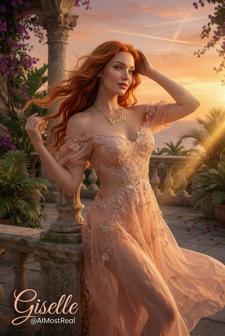 AImostReal's tweet photo. Golden Hour Goddess

Giselle glowing on a tropical balcony at sunset, wind in her hair and elegance in every detail. Pure golden magic. ✨
#Giselle #SunsetGoddess #TropicalElegance https://t.co/pC8dSmNwRE