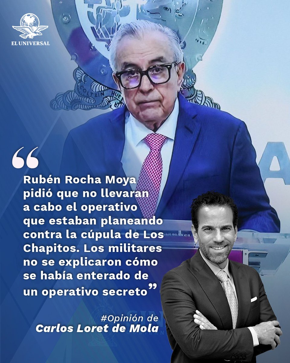 Se fueron de espaldas cuando Rocha Moya les dijo esto... | #Opinión de <a href="/CarlosLoret/">Carlos Loret de Mola</a> 

"Los altos mandos militares desplegados en Sinaloa le reportaron de inmediato a sus superiores. Desde ese día, el general secretario de la Defensa Nacional, el general Ricardo Trevilla, y el