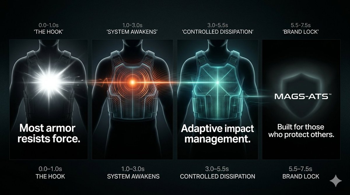 TRUDiggins's tweet photo. Most armor resists force.
We’re investigating how wearable systems might manage it over time.
Adaptive impact management.
MAGS-ATS™ #DeepTech #Engineering #MaterialsScience #WearableTech #SystemsEngineering https://t.co/fGD9ZRtugF