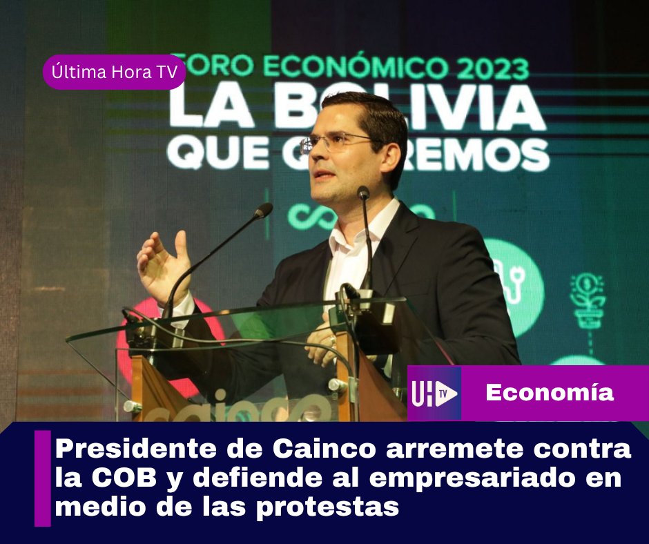 #Economía 
Jean Pierre Antelo, cuestiona las medidas de presión de la Central Obrera Boliviana y reivindica el rol de quienes “generan empleo” y sostienen la actividad productiva en Bolivia - UHTV

Conoce más aquí: ultimahora-tv.com/noticia/5373
<a href="/CAINCOBOLIVIA/">CAINCO</a>