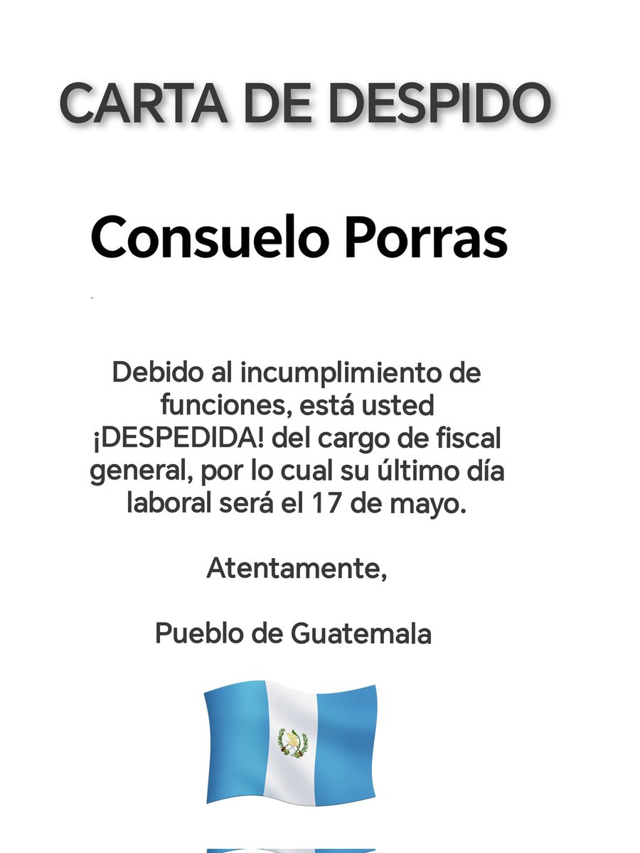 Llegó la carta de despido. 💪👏👋