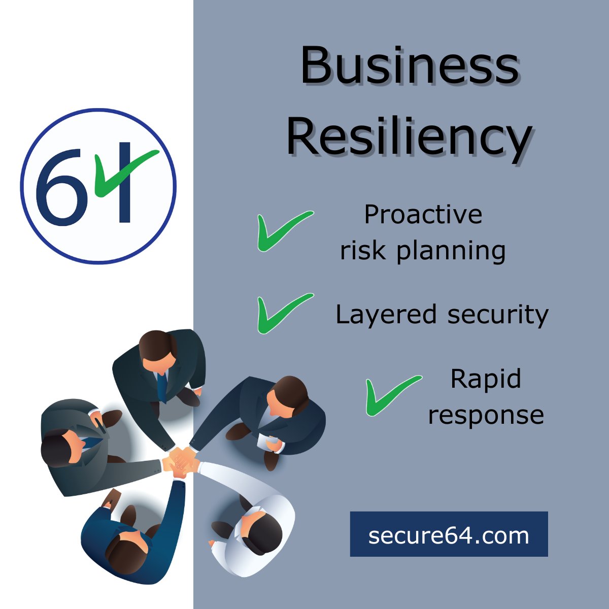 Secure_64's tweet photo. What is the difference between companies that recover from disruption and companies that stall? Preparation. At Secure64, it’s not about avoiding every disruption. It’s about minimizing impact and maintaining momentum.
#secure64 #cybersecurity #businessresiliency #riskmanagement https://t.co/L2LOPPOxK5