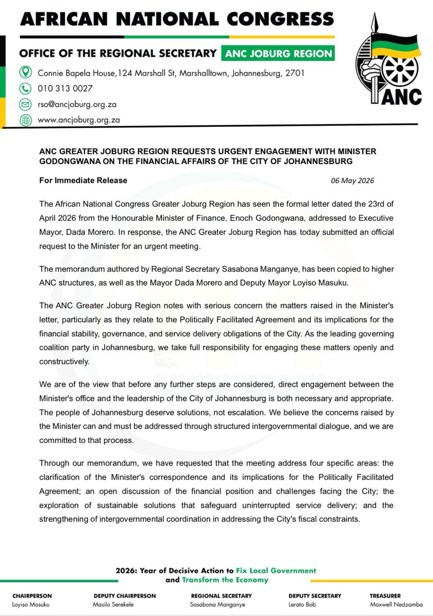 ANC Greater Joburg Region tweet media