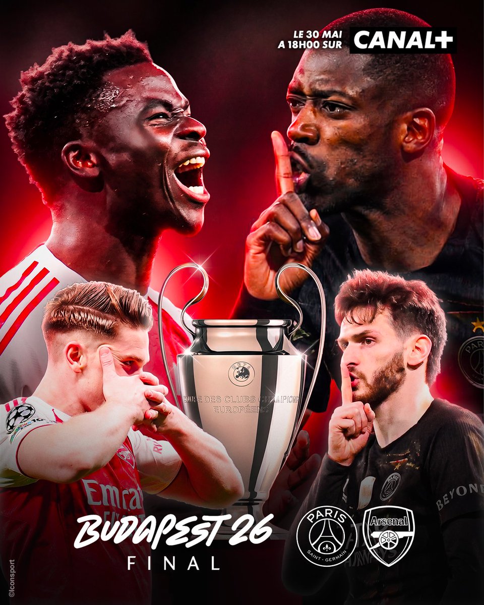 LE PSG AFFRONTERA ARSENAL EN FINALE DE LIGUE DES CHAMPIONS ⭐️

Rendez-vous le 30 mai à 18H00 sur CANAL+ 🔥

#UCL