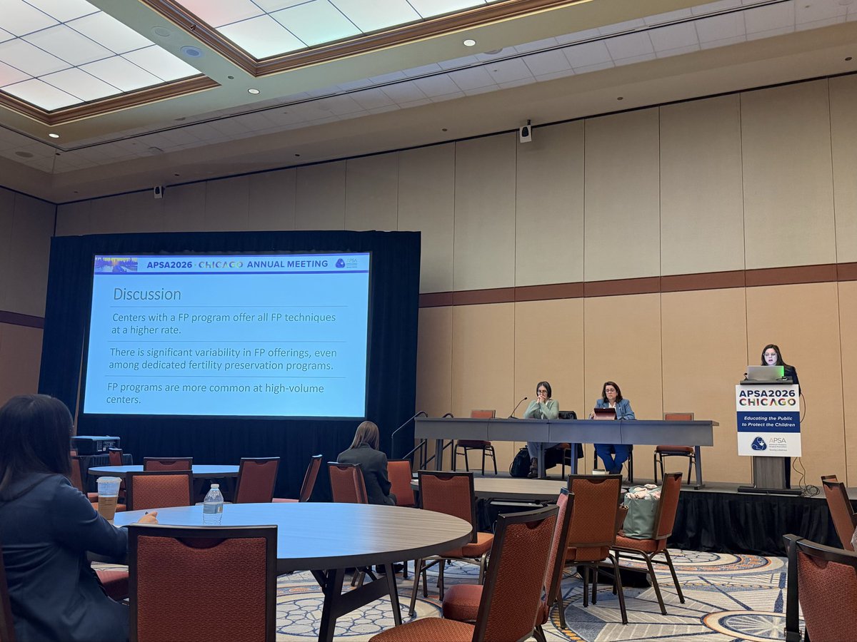 PedSORC's tweet photo. Another great talk on the #PSORC oncofertility study! Fertility preservation resources across centers are variable even among centers with dedicated fertility preservation programs. Great work, Drs. Annie Talbot and @kscorkum! @APSASurgeons #APSA26 https://t.co/L9kcWRlj59