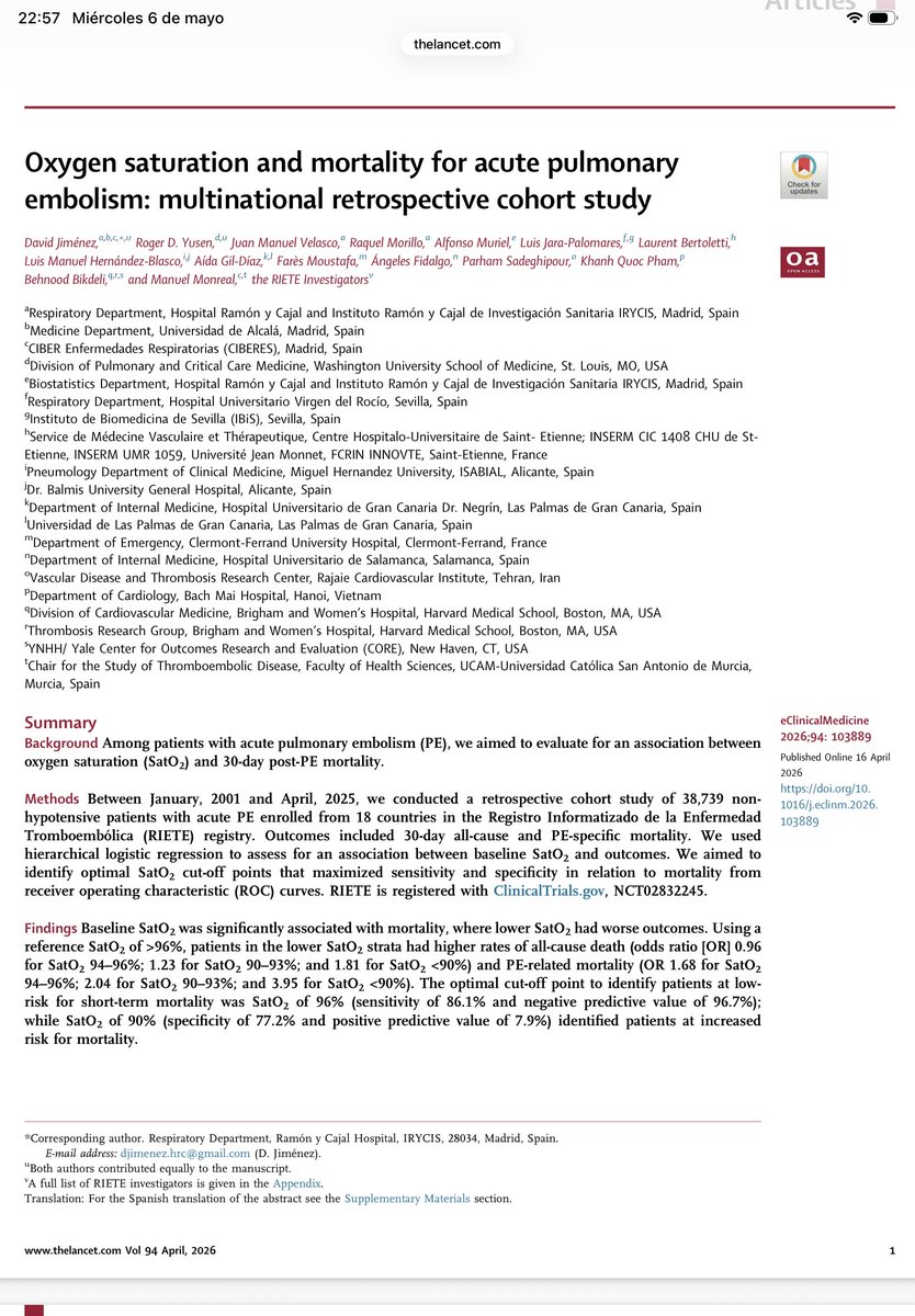 mmonrealriete's tweet photo. Oxy saturation and mortality in acute PE

A new #RIETEregistry study once again.

Congratulations, David and team! https://t.co/abLzIfN2MH