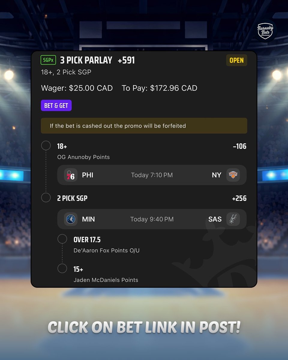 NBA WEDNESDAY PARLAY +591 🏀🚀

Tail here 👇
bit.ly/4tuGKvu

Leave a ❤️ if tailing &amp; follow for more!
📊 <a href="/yourlinemate/">Linemate</a> 

#NBA #GamblingX #GamblingTwitter