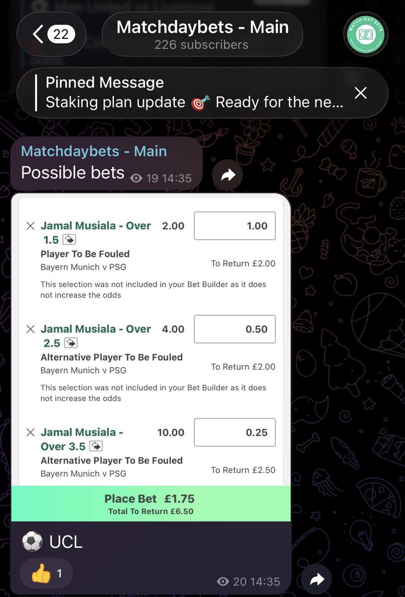 Match Day Bets tweet media