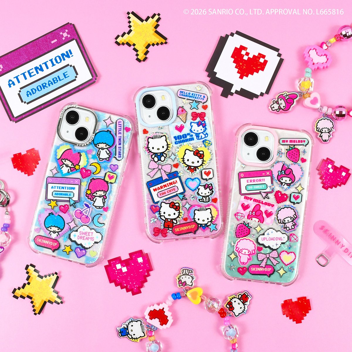 SKINNYDIP LONDONとサンリオキャラクターズがコラボ！
ゲームの世界をイメージしたピクセルアートデザインのモバイルアクセサリーが登場☆
5月中旬の日本公式オンラインストアでの発売に先駆けて、全国のPLAZA･PLAZA オンラインストアで先行販売中だよ♪
sanrio.lnky.jp/CDYtCI4