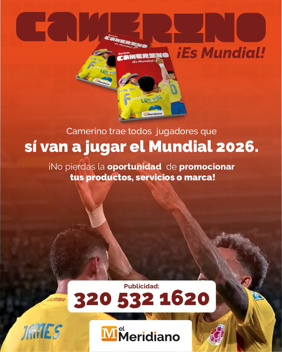 #Deportes| ¡El Mundial se vive en Camerino!
La revista que reúne a todas las figuras, historias y emociones del Mundial ya está aquí...y es totalmente gratis. 🏟️⚽️🏟️🇨🇴

#EIMeridianoTeUbica