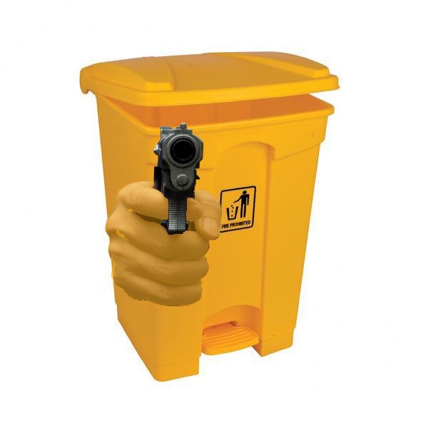yellow lab trash can tweet media
