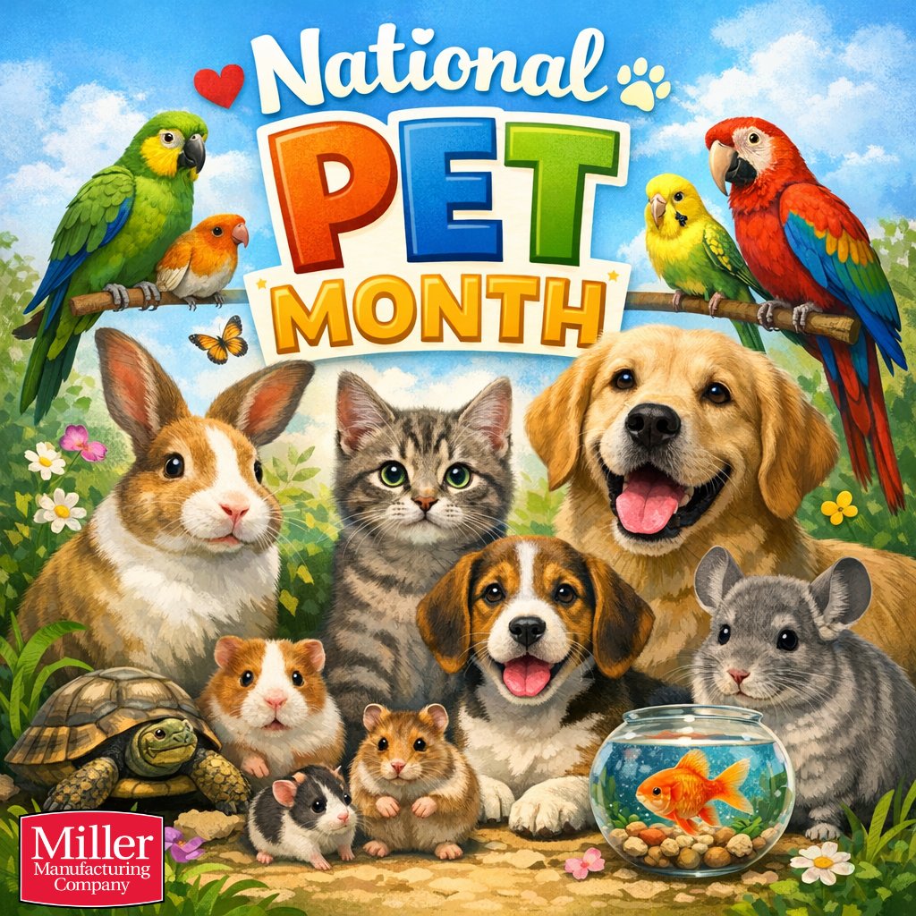 MillerMfg's tweet photo. Celebrating every pet, big and small 🐾💚
Happy National Pet Month! https://t.co/YnRhaU8szL