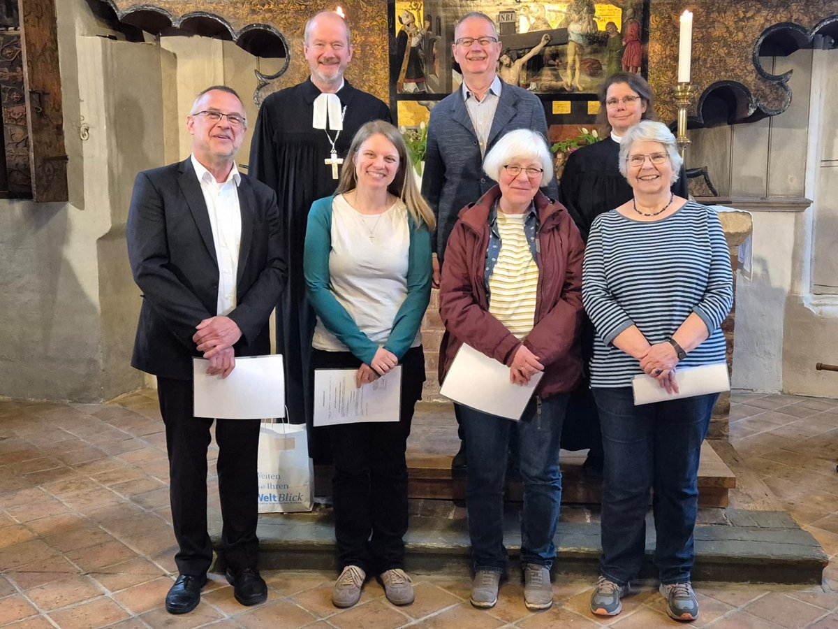 KristfBalint's tweet photo. Einführung der Kollegialen Leitung im Kirchenkreis Barnim. Heute wurde die Kollegiale Leitung (Pfr. Christoph Brust, Dorothea Hartmann, https://t.co/fMDd536vnf Birgitte Koppehl und Christiane Werner) durch Generalsuperintendent Kristóf Bálint im Rahmen einer Andacht in der https://t.co/I2CKCisigt