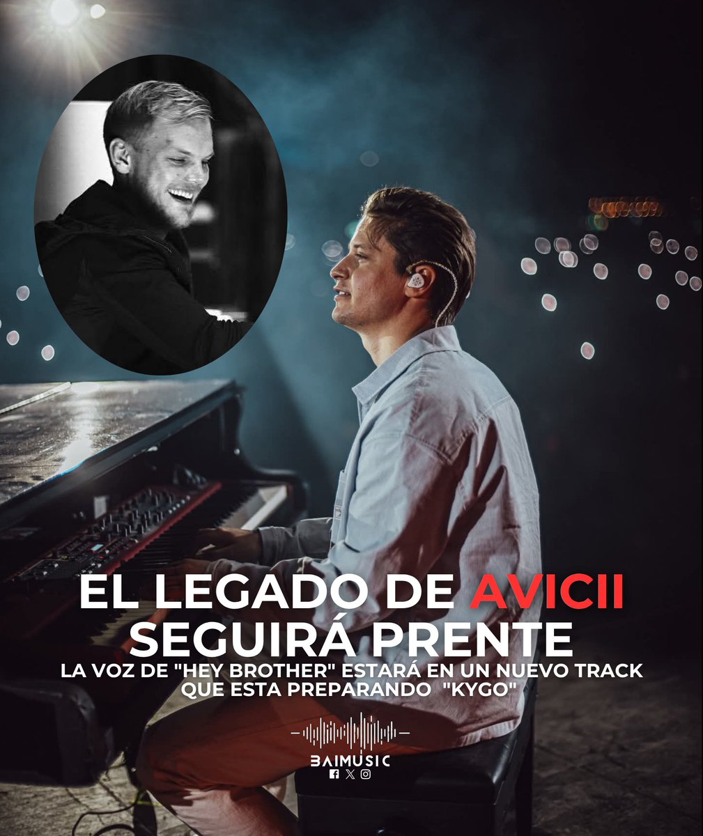 BAIMUSICOFICIAL's tweet photo. Listos para soltar una lagrima 🥹 el Dj y productor Kygo esta preparando un nuevo track mencionado la voz de "HEY BROTHER"

#Avicii #aviciiforever #kygo #kygomusic #heybrother https://t.co/iw0GcaTtJ1