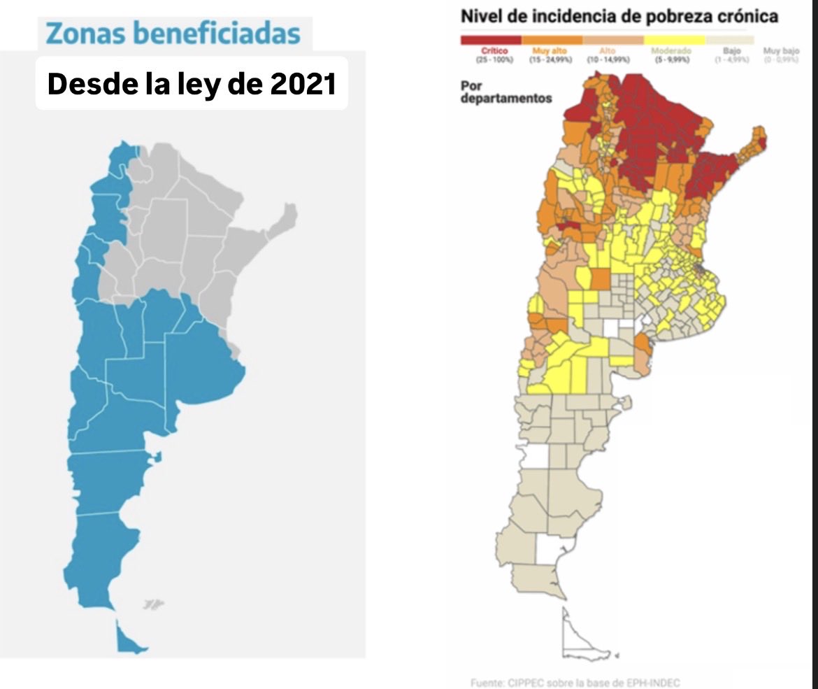 Importante siempre considerar los aspectos de equidad en el diseño de políticas públicas: esto mostrábamos hace 5 años cuando se expandió el régimen #zonafria ⬇️

Zonas beneficiadas, con un sobre cargo al resto de los hogares - y tmb aportes del Tesoro- // incidencia de pobreza