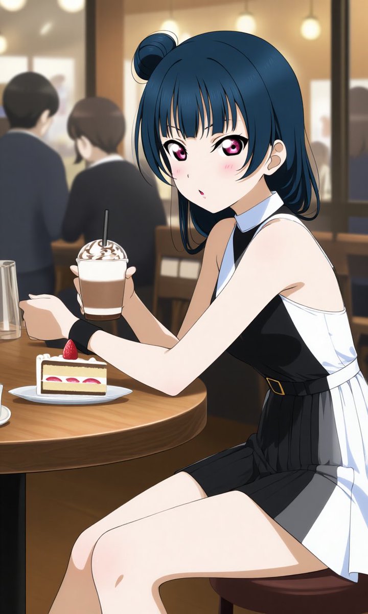 RT @hanamaru_yohane: おはヨハネ！😈 白と黒のワンピース着てアイス