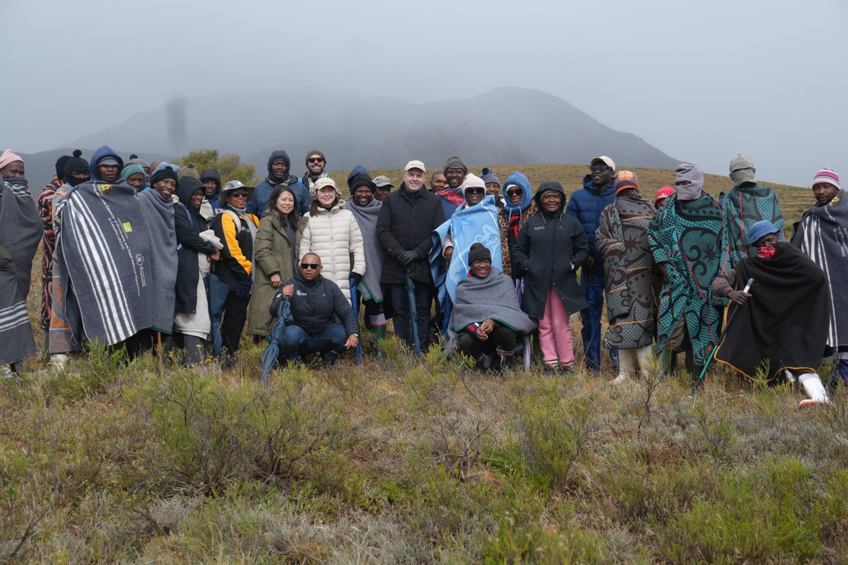 adaptationfund's tweet photo. Portfolio Monitoring Mission in Lesotho!

The team visited IACoV project sites in Tlaling &amp;Mohlakoana, engaging herders&amp;communities restoring rangelands&amp;strengthening climate‑resilient livelihoods. Strong local partners remain key to reaching the most vulnerable. @WFP_Lesotho_CD https://t.co/6E9tMw0evq