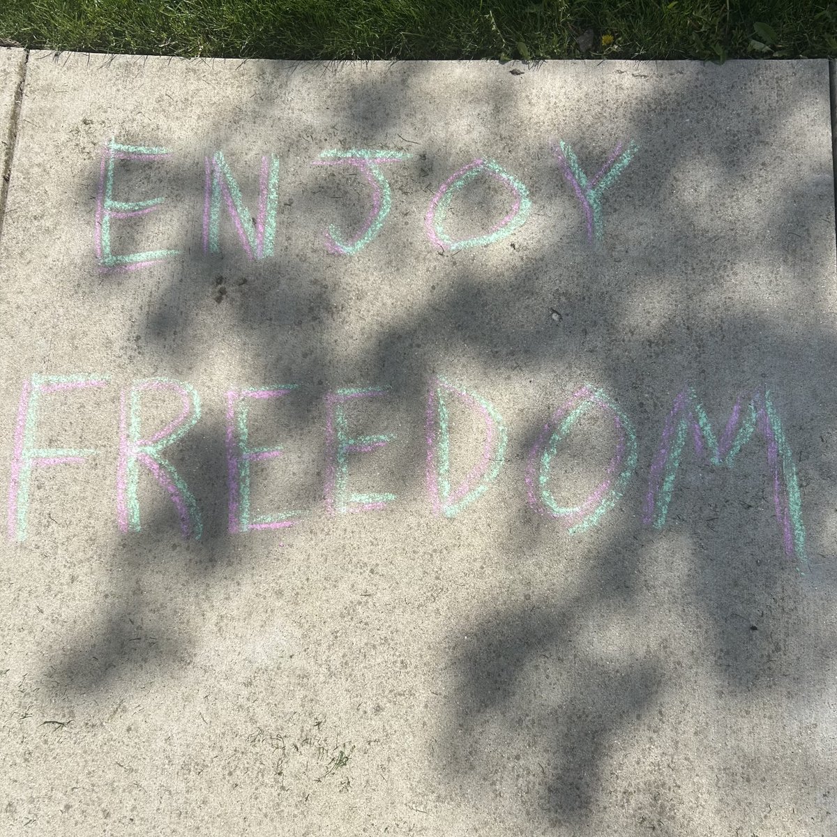 I chalked a lot more than this today, but only took this one picture. 

It feels good to get out and art again.