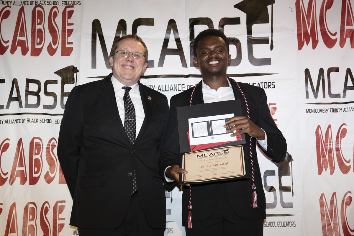 MCPS's tweet photo. The Montgomery County Alliance of Black School Educators (MCABSE) honored 28 graduating seniors at its 15th Annual Distinguished African American Scholar Awards at Rockville High School. 

Find out who the honorees are: https://t.co/hnfvo0y02x 

#MCPSFutureReady https://t.co/nVAMAxfoTQ