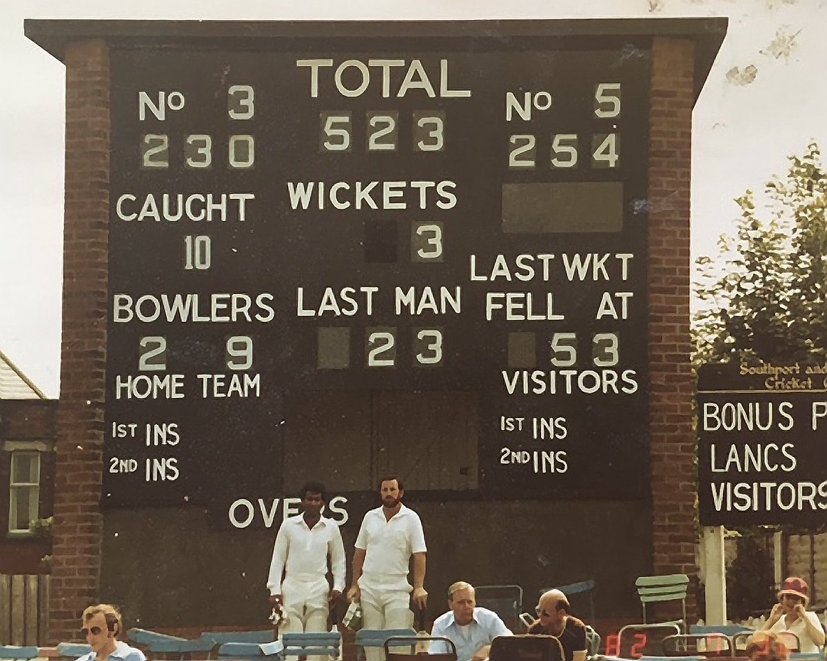 SNBCC's tweet photo. @SagarH62 Here he is @SNBCC with batting partner @geoffh254 in July 1982, following their 4th wicket stand of 470 in Warwickshire’s game with Lancashire. Kallicharan made 230 not out &amp; Humpage 254 in the Bears first day total of 523-4 declared, but they still went on to lose by 10 wickets! https://t.co/4w7ArPlGxw