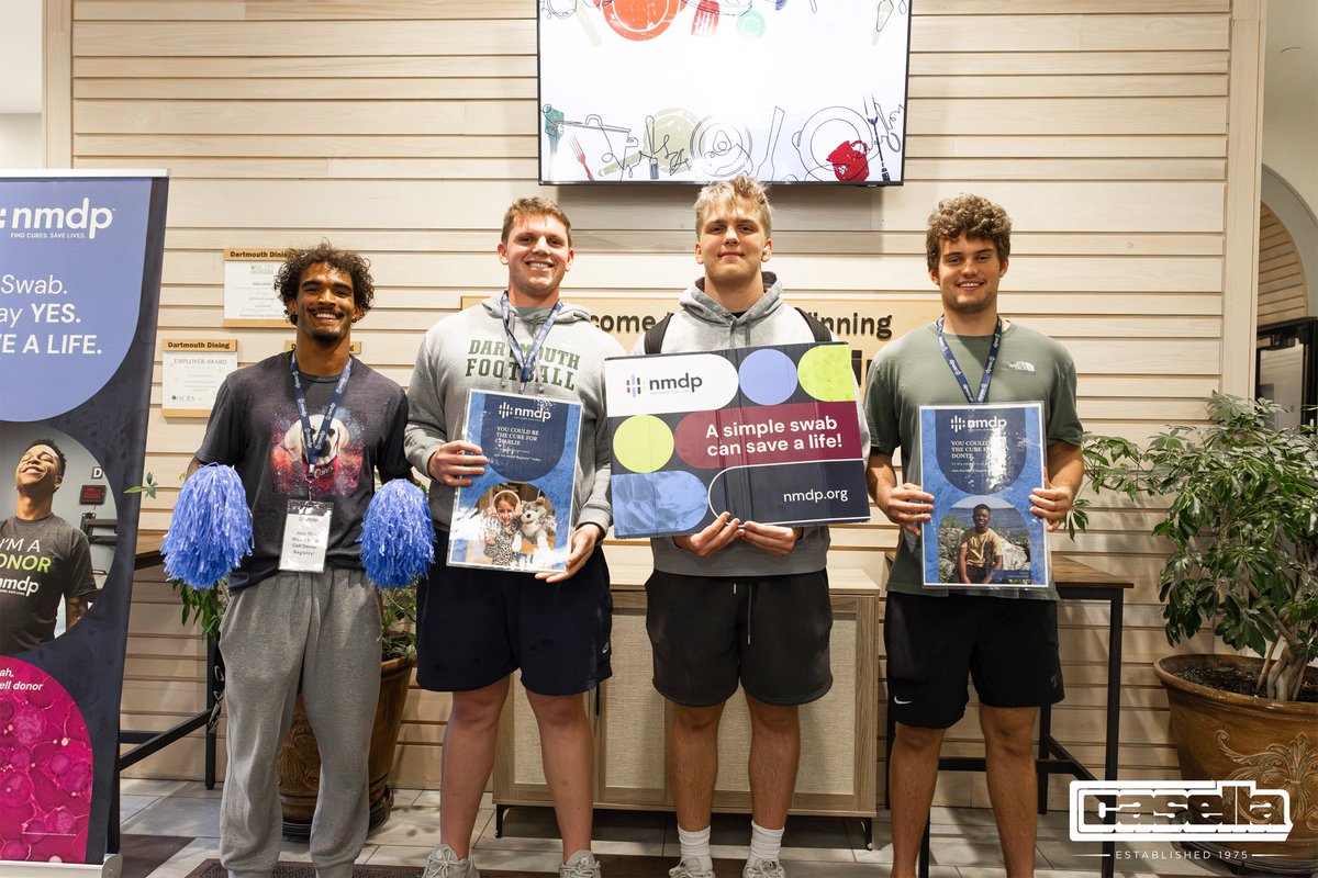 DartmouthFTBL's tweet photo. Teamed up with @DartmouthSkiing & @DartmouthWLax for a community marrow drive which we are proud to highlight with our partners @casellawaste. This event was about raising awareness and taking action in the fight against cancer. One simple swab could make you the match that saves a life. 

#GoBigGreen | #TheWoods