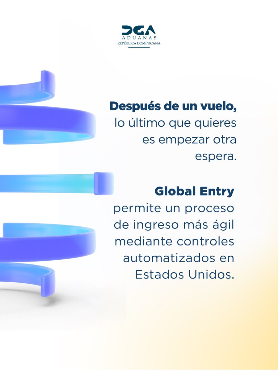 aduanard's tweet photo. Global Entry transforma la experiencia de llegada a Estados Unidos con un proceso más ágil y automatizado. Menos espera, más fluidez y una mejor experiencia para el viajero. 

#AduanasRD #GlobalEntry #Viajeros. https://t.co/UXESxNkx9P