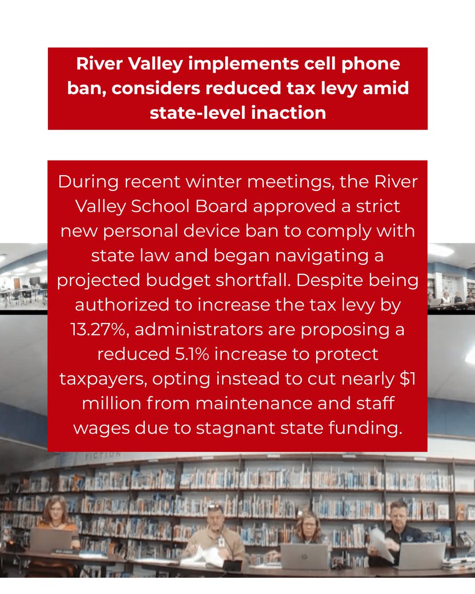 VS_Wisconsin's tweet photo. River Valley School District faces significant budget adjustments and policy shifts following a pair of winter school board meetings. https://t.co/UnDamJahcn
