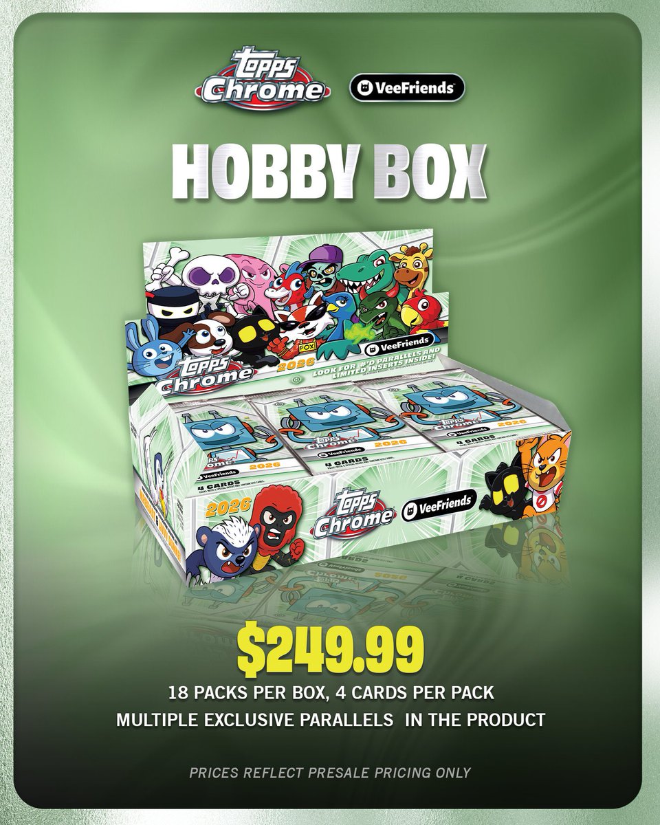 Reバース ドルフィンウェーブ　未開封　box 6box Coming Soon: 2026 Topps Chrome VeeFriends! ✨ • Hobby Box $249.99