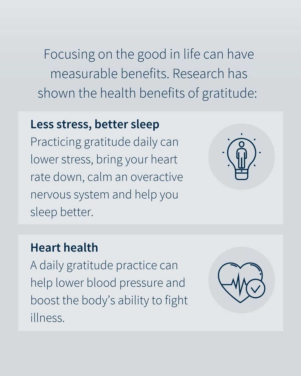 JonKagan1's tweet photo. Gratitude can be good for your health, from lowering stress to improving heart health. Read more on the positive impacts of gratitude and how to build it into your every day. https://t.co/Gz98eDlYqb