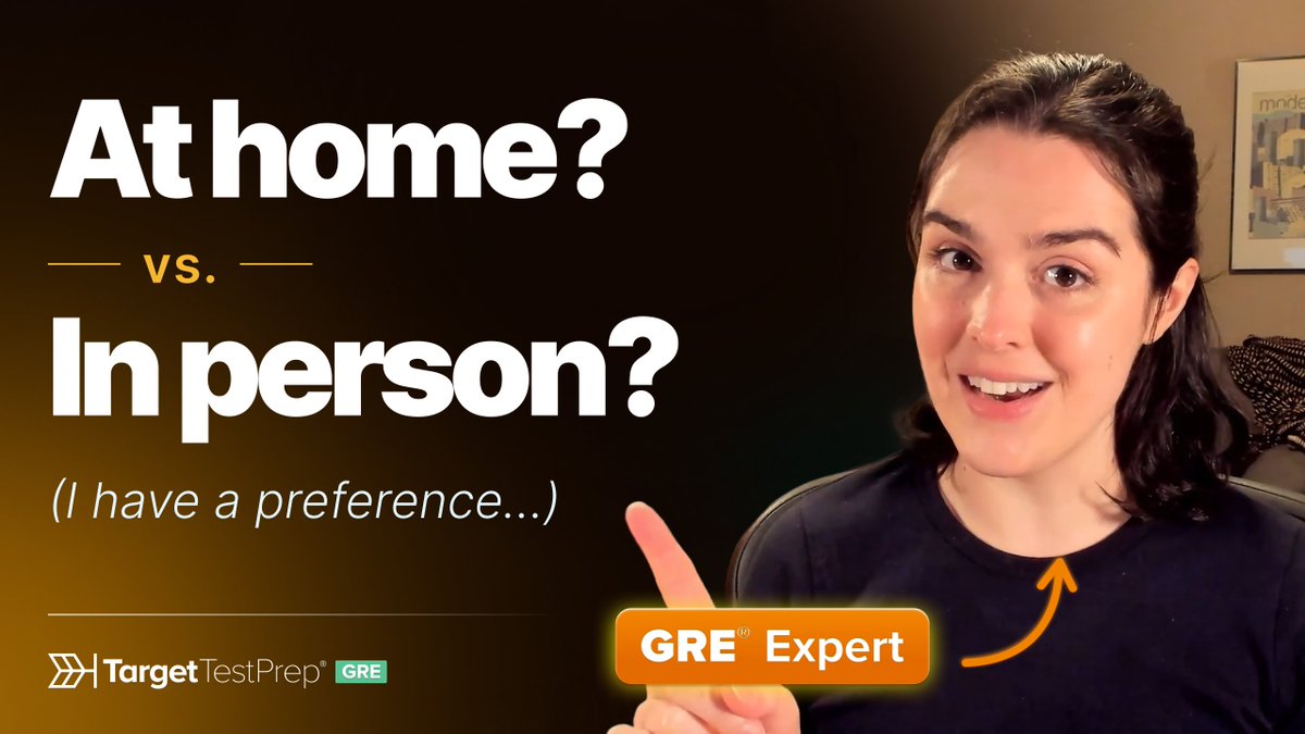 TargetTestPrep's tweet photo. Should you take the GRE® online or at a test center? In this video, Erika Tyler-John, a 339 GRE® scorer and expert instructor, breaks down the pros and cons of taking the GRE® at home vs. in person. Watch the full video here: https://t.co/y95PWfDNCV

#GREQuant #GREVerbal #GRETips https://t.co/9W4Zrfodgp