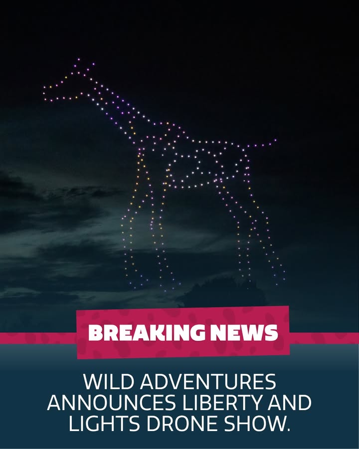 Wild_Adventures's tweet photo. BREAKING NEWS: Wild Adventures announces Liberty &amp; Lights Drone Show. https://t.co/UvdDs4qy89 https://t.co/izv8oOQbSX