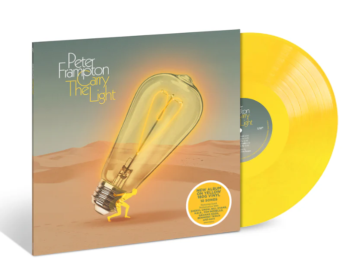 analogplanet's tweet photo. Carry the Light, @peterframpton’s 19th studio album, will be released by UMe on 180g yellow vinyl on 05.15.26. Read on to see what Peter and his son and co-producer Julian Frampton exclusively told AP editor Mike Mettler about the making of Light https://t.co/U4N0xXfioW https://t.co/s2Vaz75fWp