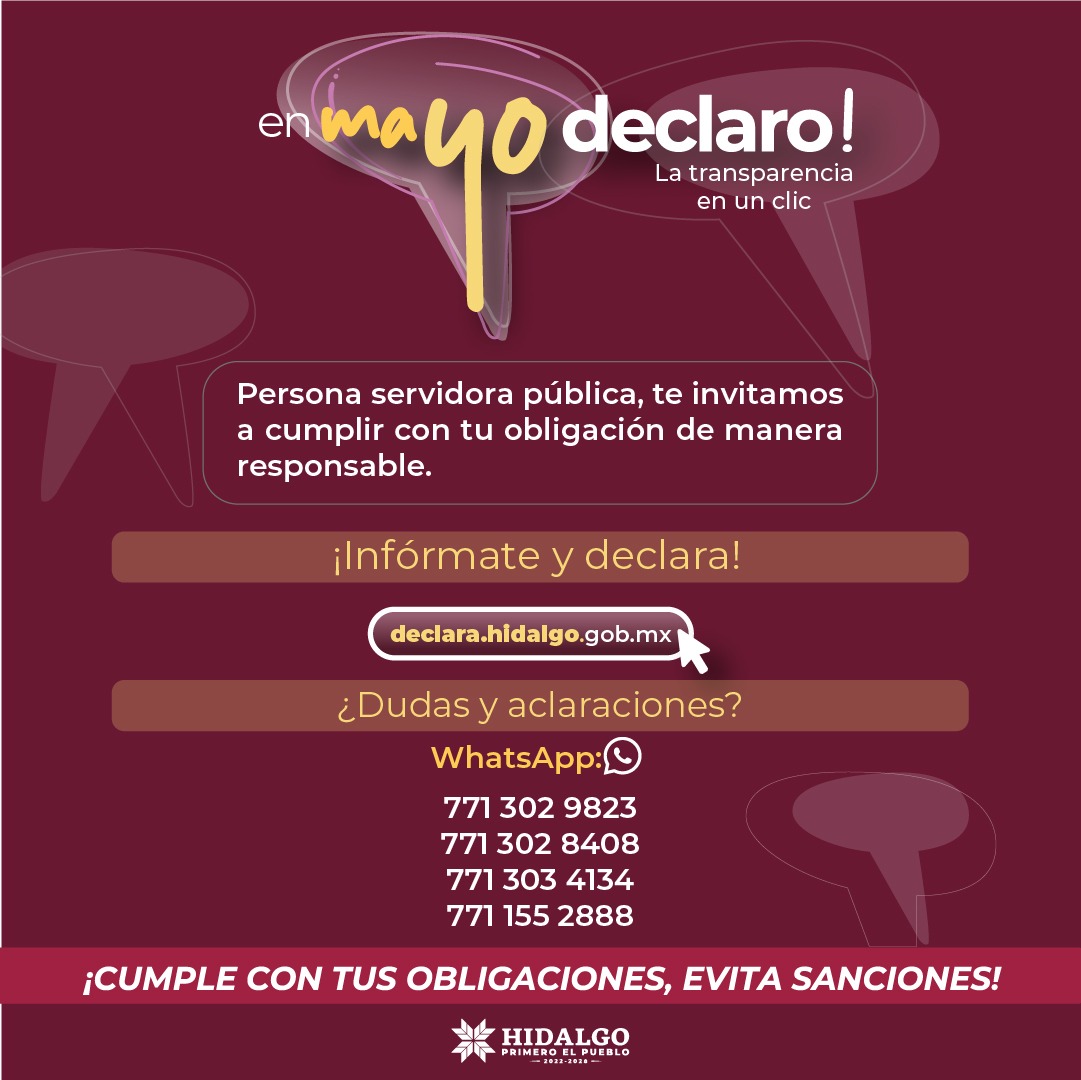 Contraloria_Hgo's tweet photo. 📌Hazlo hoy
Tu Declaración de Modificación 2026 puede ser más sencilla de lo que imaginas. ✨💻
Ingresa al sistema, realiza tu declaración y, si tienes dudas, recibe apoyo a través de los canales disponibles. 💬📩
Hazlo sin complicaciones.
#EnMayoDeclaro
#DeclaraNet https://t.co/I5vjkx60sx
