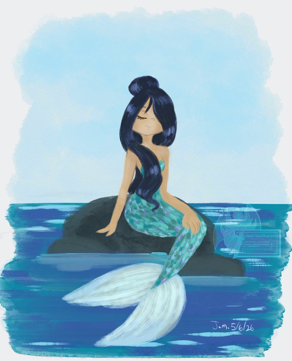 Day 6 of #Mermay2026 🧜🏽‍♀️
Prompt: Impressionism 

Mermaid in a impressionism style.

(Protected with Artshield 🛡️)