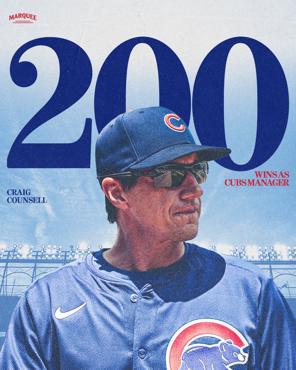 WatchMarquee's tweet photo. 200 wins in Cubbie blue for The Skipper 👏 https://t.co/aZ9TBPGiT9